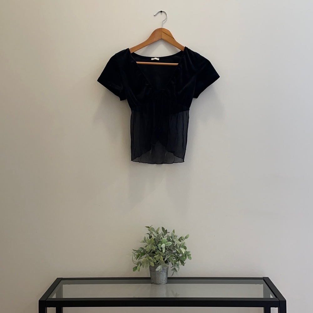 Brandy Melville, half sheer tie top